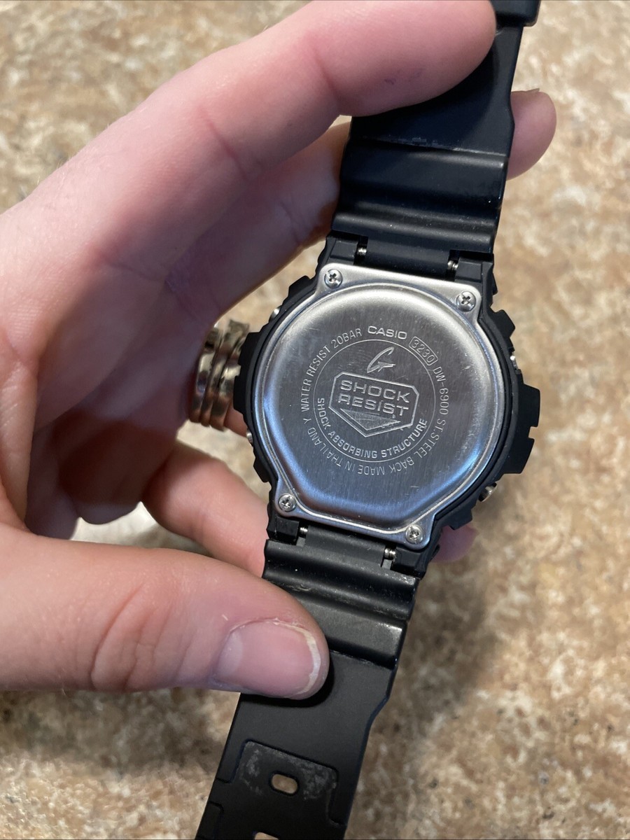 Casio G-Shock Watch Men 51mm Black Red Digital 3230 DW-6900 Day