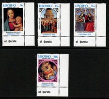 LE SOTHO 601-04, 1987 CHRISTMAS (PAINTINGS), MNH (LE1463)