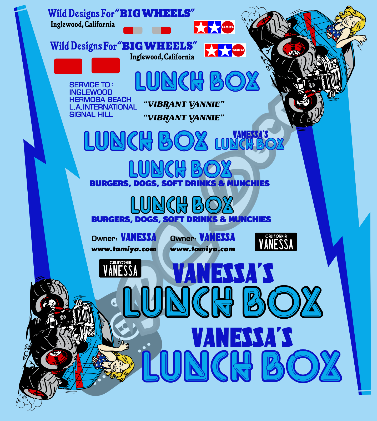 Customise Your Vintage Lunchbox Decals / Stickers choice of colour ...