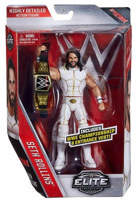 Wwe Seth Rollins Figure Elite 45 Wrestling All White Ring Gear Championship Belt Ebay