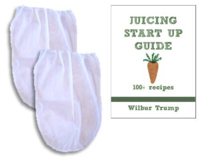 2 Fine Mesh Nut Milk Jelly Strainer Bags (1 Gal) XL Extra Large + Juicing and