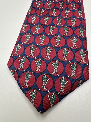 J T Beckett Baseball Theme 100% Silk Made In USA Neck Tie - Picture 3 of 6