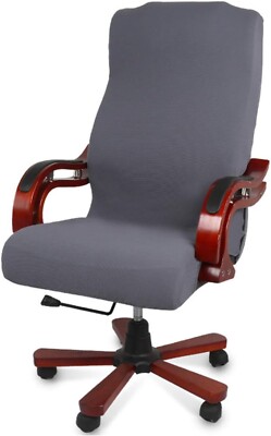 Deisy Dee C062 Office Chair Slipcovers, Dark Grey