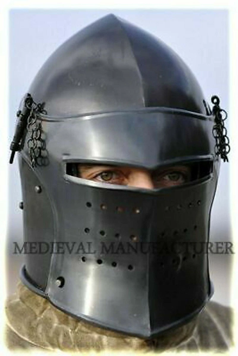 Medieval Barbuta BLACK Helmet Knights Templar Crusader ...