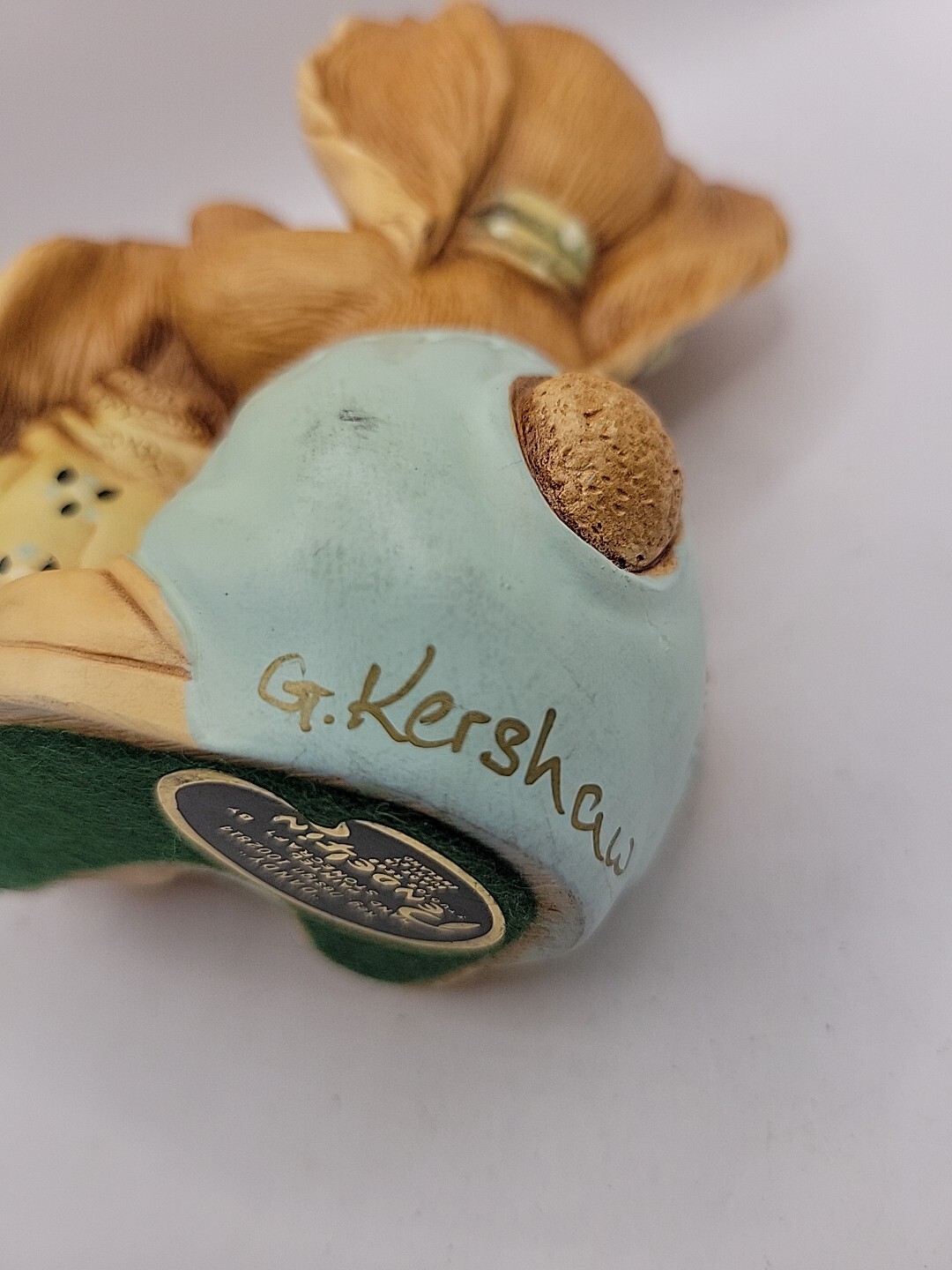 PENDELFIN Handpainted Stonecraft Rabbit Dandy brush Figure AUTOGRAPHED PF4