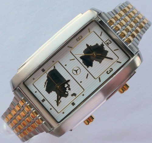 Mercedes Benz Classic China Germany Map Dual Time Zone GMT Car Accessory Watch - Picture 8 of 24