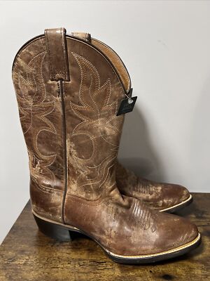 NEW Cody James Larsen Western Boots Medium Toe ~ Distressed Brown Men's Sz 9D