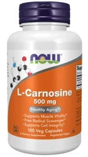 NOW Foods L-Carnosine 500mg 100 Veg Caps Free Radical Scavenger 05/27EXP