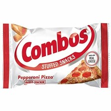 Combos Pepperoni Pizza Cracker Baked Snacks 1.7-Ounce Bag 18-Count (1-Box)