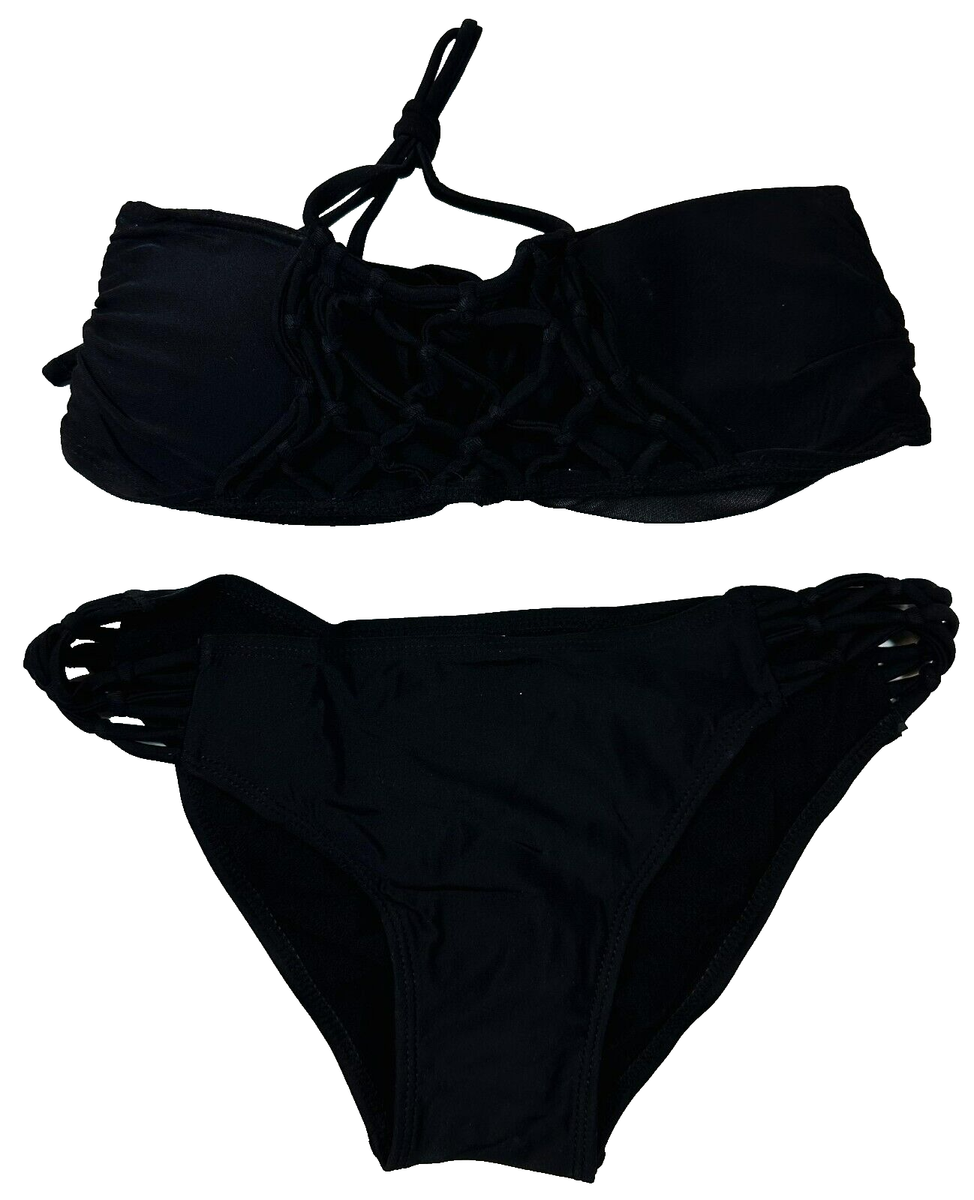 Sylish Women's Caged Halter Bikini Two-Piece Black Small | eBay