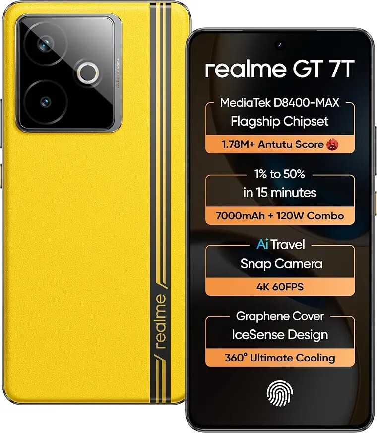 Realme GT 7T Racing Yellow 8GB+256GB Unlocked Global Version | eBay