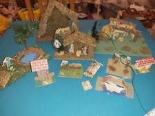 lotto presepe vintage - CASE e CAPANNA - IN LEGNO E CARTONE 