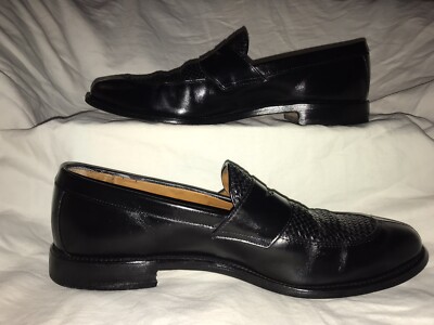 Allen Edmonds “Leyland” Slip On D Width Woven Leather Shoes Allen Edmonds Leyland Men 10 B Woven Spilt Toe Loafers Brown  main image 3