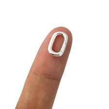 S925 Oval Spring Gate Connector Small Carabiner Bail Clasp Sterling Silver Ne...