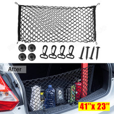 41*23inch Trunk CARGO NET Car Nylon Elastic Mesh Organizer Truck SUV 4 Hook Rear