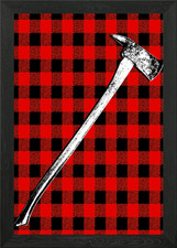 Lumberjack's axe Framed Wall Art Poster Canvas Print Picture
