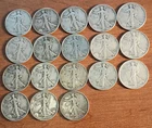 Lot of 18 U.S. Walking Liberty Half Dollars 90% Silver Misc Dates