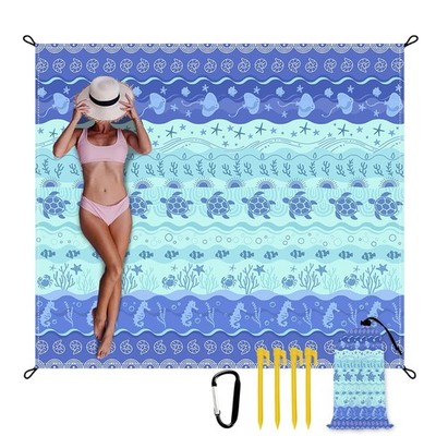 Beach Blanket Waterproof Sandproof Oversized 8 Ft X 7 Ft Sand Free Extra Larg...