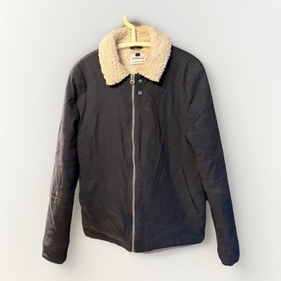  TOPMAN Jacke Herren Gr. M Jeansjacke Fell Denim Jacket Pilotenjacke Winterjacke