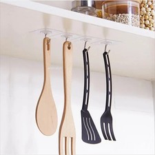 20-50pcs Adhesive Sticky Hooks Heavy Duty Clear Wall Seamless Hooks Hangers US