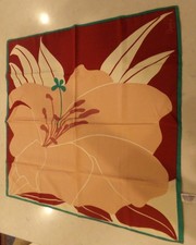 Vtg Pink Mauve Magenta Flowers Vera Neumann Scarf Polyester 22" Square Japan