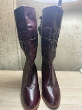 Vtg 70s 80s High Heel Cowgirl Cowboy Boots DINGO Cordovan Leather
