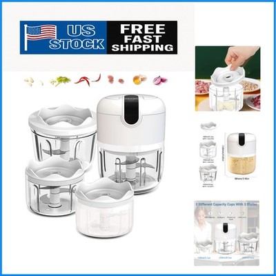 Elegant 3-in-1 Cordless Mini Food Chopper - 100ml, 250ml, 350ml Capacities