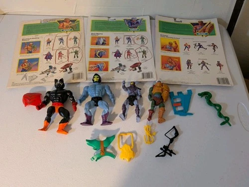 Vintage MOTU He-Man Action Figure Accessories Lot Card Backs