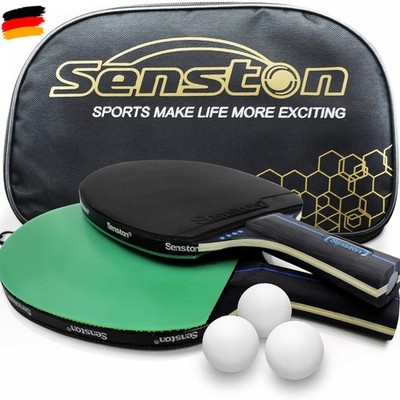Senston Tischtennis Schläger Set, Profi 2 Tischtennisschläger und 3 T