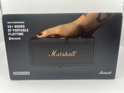 Marshall Emberton III Portable Bluetooth Speaker - Black and Brass New Open Box
