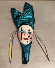 Vintage Painted Mardi Gras Ceramic Mask Wall Hanging Napkin Novelty