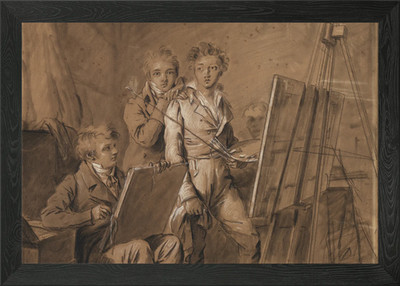 Artists in Studio Drawing Framed Wall Art Poster Canvas Print Picture