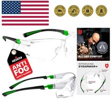 Clear Safety Glasses for Men and Women with Anti-Fog and Scratch Resistant Wr...