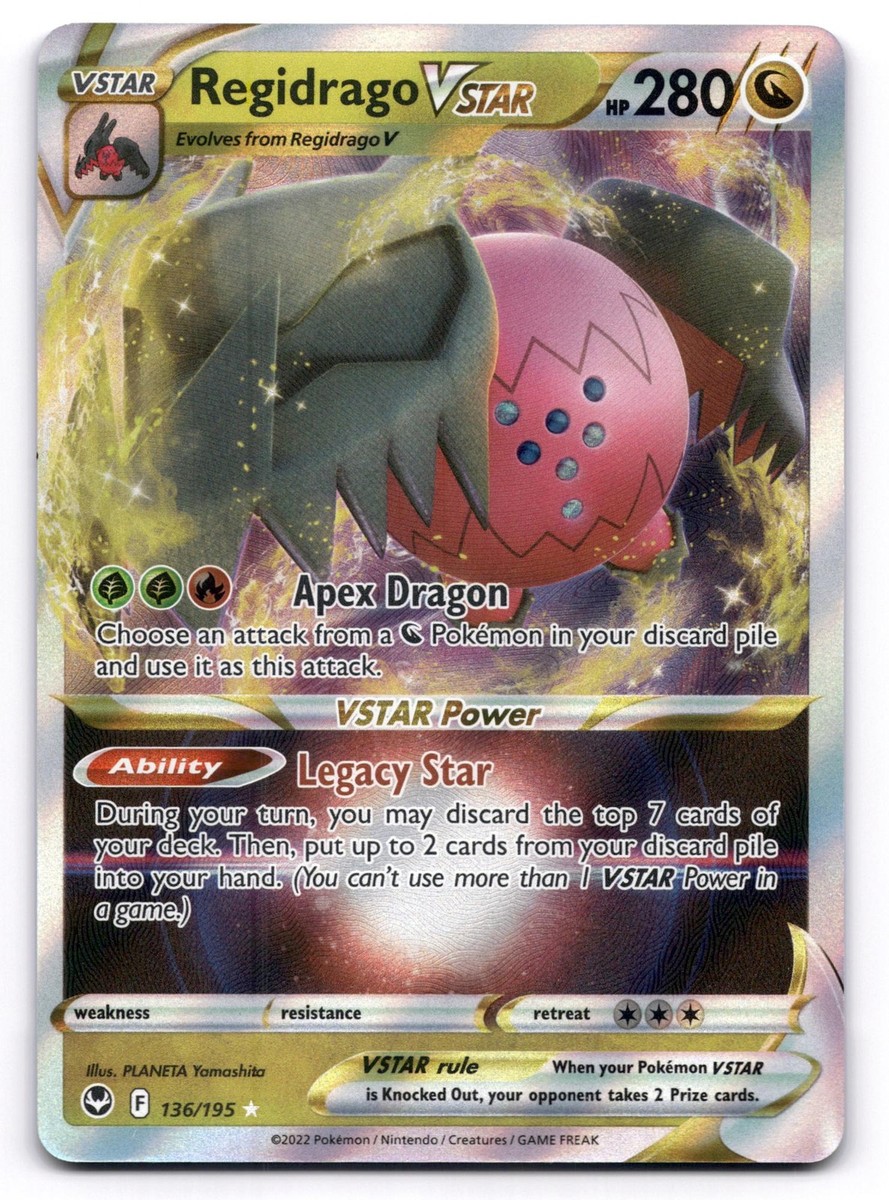 regidrago pokemon cards V (135/195)  PokeChalet Ultra Rare Card Type 2022 Pokemon Silver Tempest Regidrago