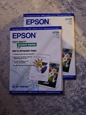 2 Packs Of 20 sheets EPSON Printer Inkjet Photo Quality Glossy Paper 8.5x11 New