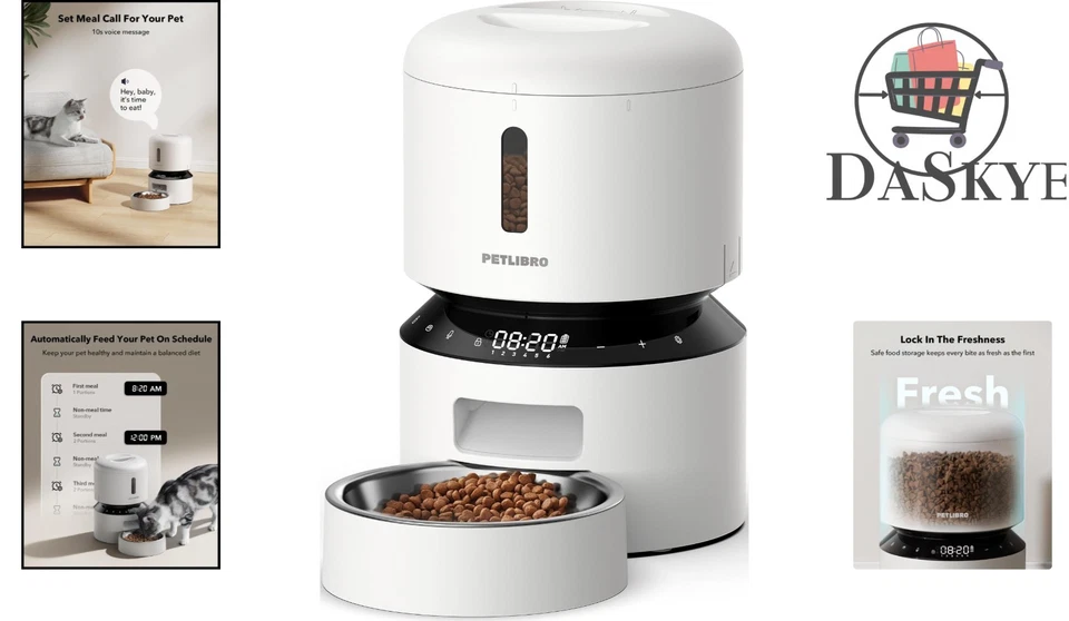 Elegante alimentador automático para gatos y dispensador de mascotas - frescura y alimentación programada Foto 2 de 4