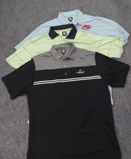 Lot of 3 FOOJOY Golf Polo Shirt Men XL Black Green Blue Short Sleeve Performance