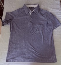 Vtg 70s 80s Jantzen Sea Touch Polo Shirt Mens M/L Blue Stripe Pocket Distressed