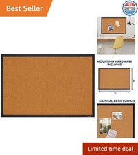 Cork Bulletin Board, Framed Corkboard, 2' x 3', Black Frame, Message Board, V...