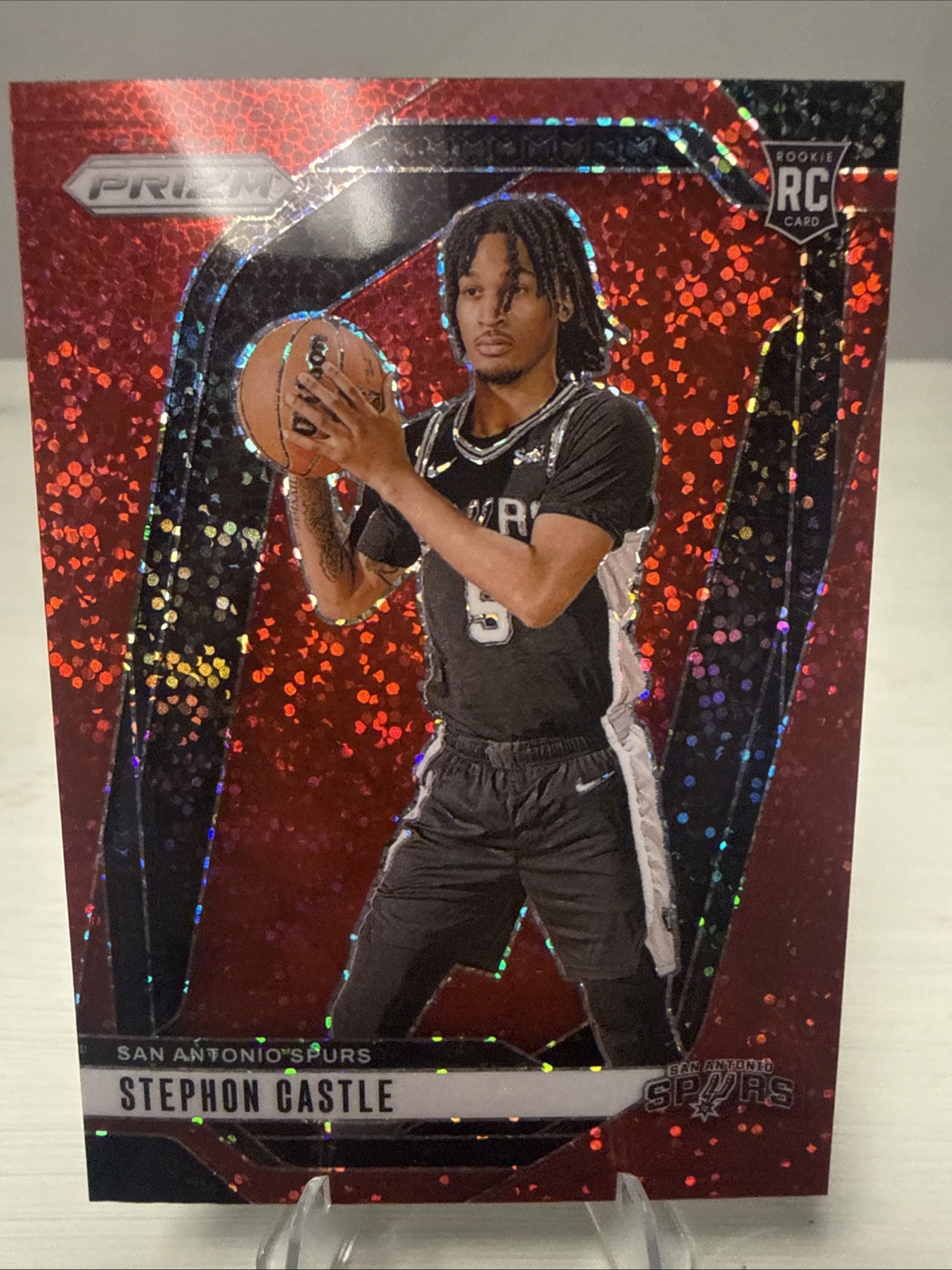 2024-25 Panini Prizm - Stephon Castle #234 Red Sparkle Prizm (RC)