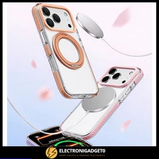 For iPhone 17 Pro Max 16 Plus 15 14 13 Magnetic Mag Safe Case with Ring Stand