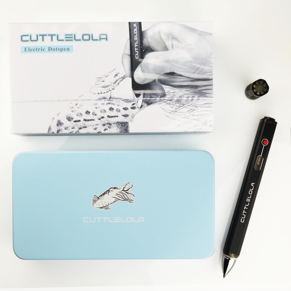 Electric Dotspen II - the Black Knight, rechargeable pen for artists, hobbist, t