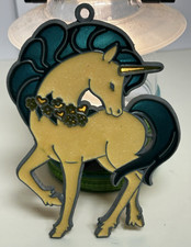 Vintage Unicorn Suncatcher Sun Catcher Window Fantasy Art Glass Stained READ