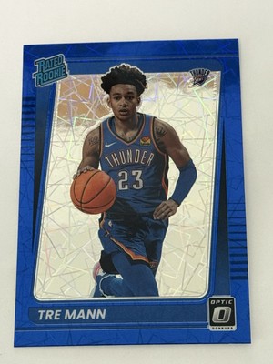2021-22 Donruss Optic Tre Mann RC Blue Velocity Prizm Rated Rookie #168