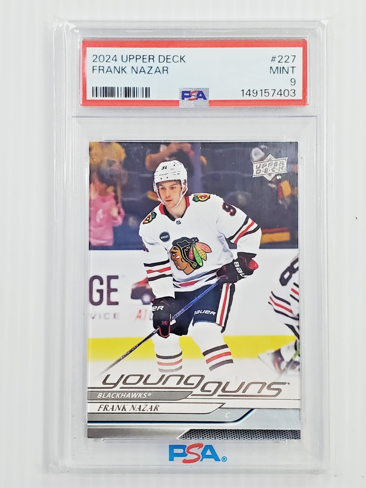 Frank Nazar - PSA 9 Mint - 2024-25 Upper Deck Young Guns RC #227 Rookie card