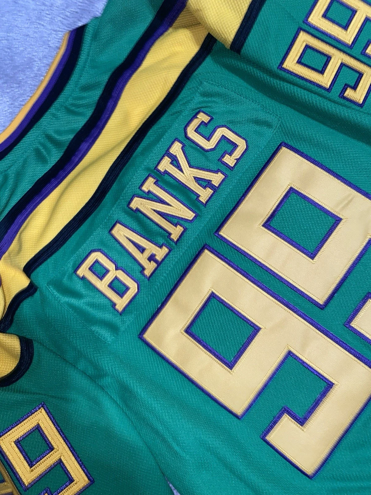 Mighty Ducks Movie Adam Banks #99 Green Hockey Jersey