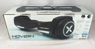 Hover 1 Rebel self balancing H-Board, LED Headlights 6 mph Max Black Damaged Box