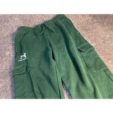 Under Armour Kids Rival Fleece Cargo Sweatpants Green Joggers YLG Large