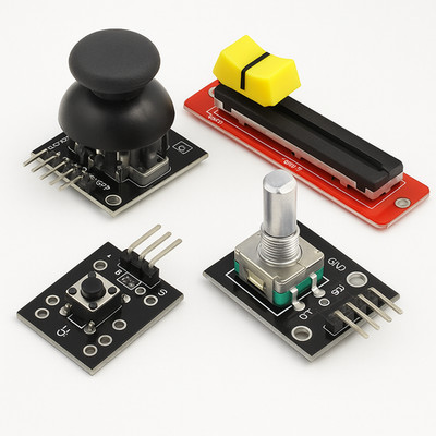 Arduino Input Kit - Joystick Slide Pot KY-040 Rotary Encoder KY-004 Button