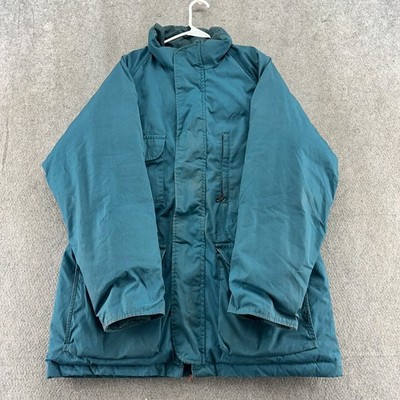 VTG Eddie Bauer Jacket Men Medium Green Goose Down Parka Puffer Coat USA 90s